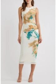 Floral Ruched Midi Dress at Nordstrom